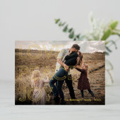 シンプル タイポグラフィー フォト クリスマス 箔シーズンカード (立ち正面)