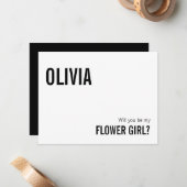 シンプル タイポグラフィー フラワーガール プロポーズ カード (正面/裏面インサイチュ)