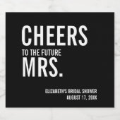 シンプル タイポグラフィー ブライダルシャワー スパークリングワインラベル (シングルラベル)