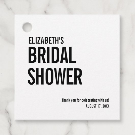 シンプル タイポグラフィー ブライダル サンクス フェイバータグ (正面)