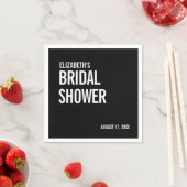 シンプル タイポグラフィー ブライダル シャワー スタンダードカクテルナプキン (インサイチュ)