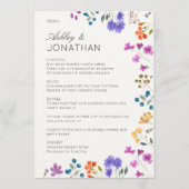 シンプル、タイムレスワイルドフラワーソフトホワイト結婚ズ メニュー (正面)