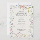 シンプル、タイムレス野草婚約パーティ 招待状 (正面)