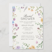シンプル　タイムレス　ワイルドフラワー　ウェディング　ブライズシャワー 招待状 (正面)