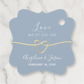 シンプル ダスティーブルー ウェディング フェイバータグ (裏面)