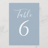 シンプル ダスティーブルー シック スクリプト テーブルナンバー (正面)