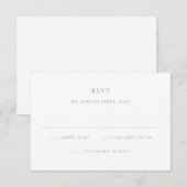 シンプル ダスティーブルー ミニマル ウェディング 出欠カード (正面/裏面)