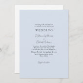 シンプル ダスティーブルー 親族なしの結婚式 招待状 (正面/裏面)