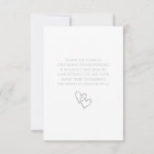 シンプル ダブルハート グレー 結婚式 感謝 招待状 (裏面)