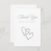 シンプル ダブルハート グレー 結婚 ありがとう 招待状 (正面/裏面)