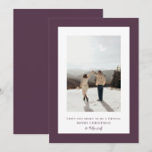 シンプル  ダークビザンティン フレーム フォト シーズンカード (正面/裏面)