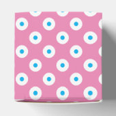 シンプル&チェリーピンク、ホワイト、ブルーポルカ点々のある フェイバーボックス (上部)