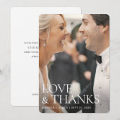シンプル·チッ感謝していク·ラヴ&モダンフ結婚ォト サンキューカード (正面/裏面)