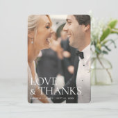 シンプル·チッ感謝していク·ラヴ&モダンフ結婚ォト サンキューカード (スタンド正面)