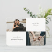 シンプル ツー フォト セーブ ザ デート カード (スタンド正面)