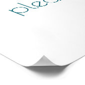 シンプル |ティール（緑がかった色）アクア任意のイベント標識 ポスター (角)