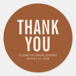 シンプル テラコッタ タイポグラフィー ブライダル サンクス ラウンドシール