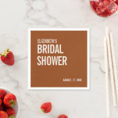 シンプル テラコッタ タイポグラフィー ブライダル シャワー スタンダードカクテルナプキン (インサイチュ)