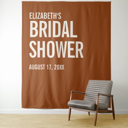 シンプル テラコッタ タイポグラフィー ブライダル シャワー タペストリー (インサイチュ)