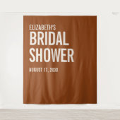 シンプル テラコッタ タイポグラフィー ブライダル シャワー タペストリー (正面)