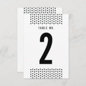 シンプル テーブル ナンバー モダン 三角形 パターン ブラック 招待状 (正面/裏面)