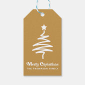 シンプル トレンディ レトロ ゴールド クリスマス 返送先住所 ギフトタグ (正面)