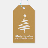 シンプル トレンディ レトロ ゴールド クリスマス 返送先住所 ギフトタグ (裏面)