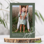 シンプル ドット 緑 楽しい スクリプト エレガント フォト シーズンカード