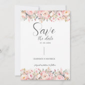 シンプル ドリーミー スクリプト フォト ウェディング セーブ ザ デート 招待状 (正面)