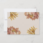 シンプル ナチュラル ラスティック フラワー 食事選択 ウェディング 出欠カード (裏面)