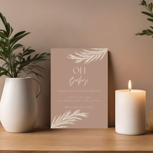 シンプル ニュートラル ボヘミア シャワー 招待状