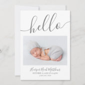 シンプル ニューボーン 出生写真 ベビー アナウンスメント 案内状 (正面)