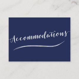 シンプル ネイビーブルー ホワイト 結婚式 宿泊施設 カード