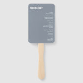 シンプル ネイビー ダスティーブルー タイポグラフィー 結婚式プログラム ハンドファン (裏面)