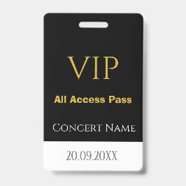シンプル ネーム 日付 VIP オールアクセスパス コンサート バッジ
