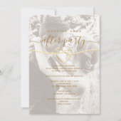 シンプル ハッピーエバーアフター ウェディング レセプション フォト 招待状 (正面)