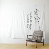 シンプル ハッピーエバーアフター フォトバックドロップ タペストリー (インサイチュ(横))