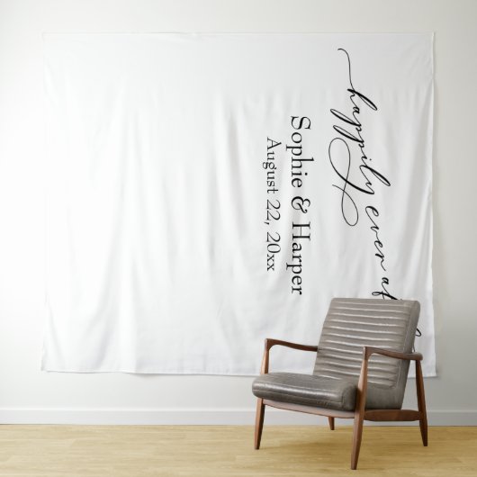 シンプル ハッピーエバーアフター フォトバックドロップ タペストリー (インサイチュ(横))