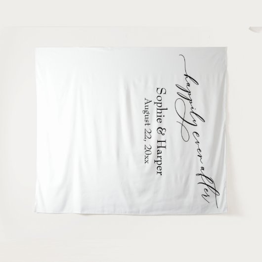 シンプル ハッピーエバーアフター フォトバックドロップ タペストリー (正面(横))