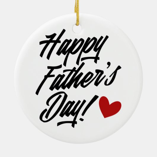 シンプル・ハッピーファーザー・デイ・カリグラフィー |オーナメント セラミックオーナメント (裏面)