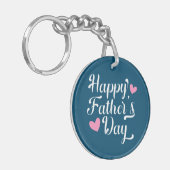 シンプル・ハッピーファーザー・デイ・カリグラフィー |キーチェーン キーホルダー (正面左)