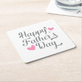 シンプル・ハッピーファーザー・デイ・カリグラフィー |コースター スクエアペーパーコースター (アングル)