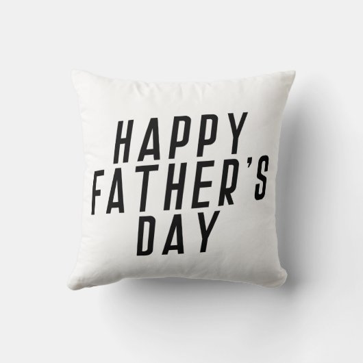 シンプル ハッピー ファザーズデイ タイポグラフィー スロー ピロー (裏面)