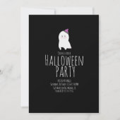 シンプル ハロウィン かわいい お化け 誕生日パーティー イベント 招待状 (正面)