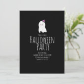 シンプル ハロウィン かわいい お化け 誕生日パーティー イベント 招待状 (スタンド正面)