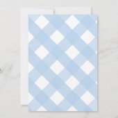 シンプル パステルブルー ギンガム フラット ありがとうカード サンキューカード (裏面)
