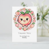 シンプル パステル ピンクの誕生日 サンキューカード (スタンド正面)