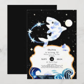 シンプル パステル マジカル サメの誕生日 招待状 (正面/裏面)