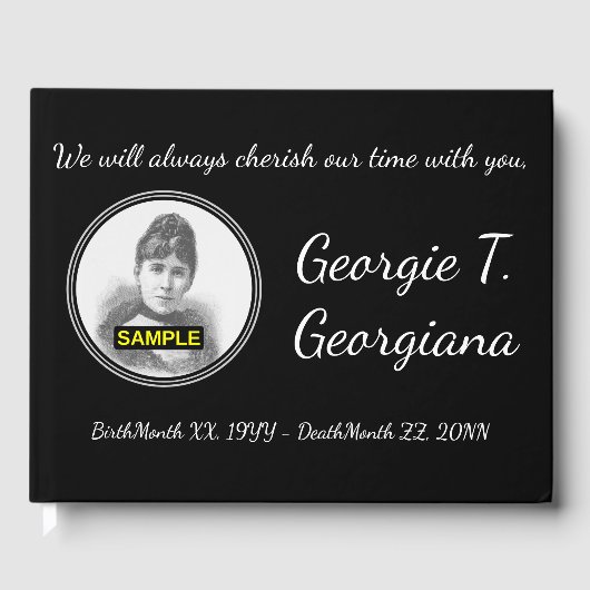 シンプル&パーソナライズされた悔やみや弔慰 ゲストブック (正面)