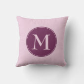 シンプル |パープル薄紫 |リバーシブル |モノグラム クッション (裏面)
